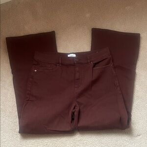 LOFT Outlet Deep Brown High-Rise Wide-Leg Pants